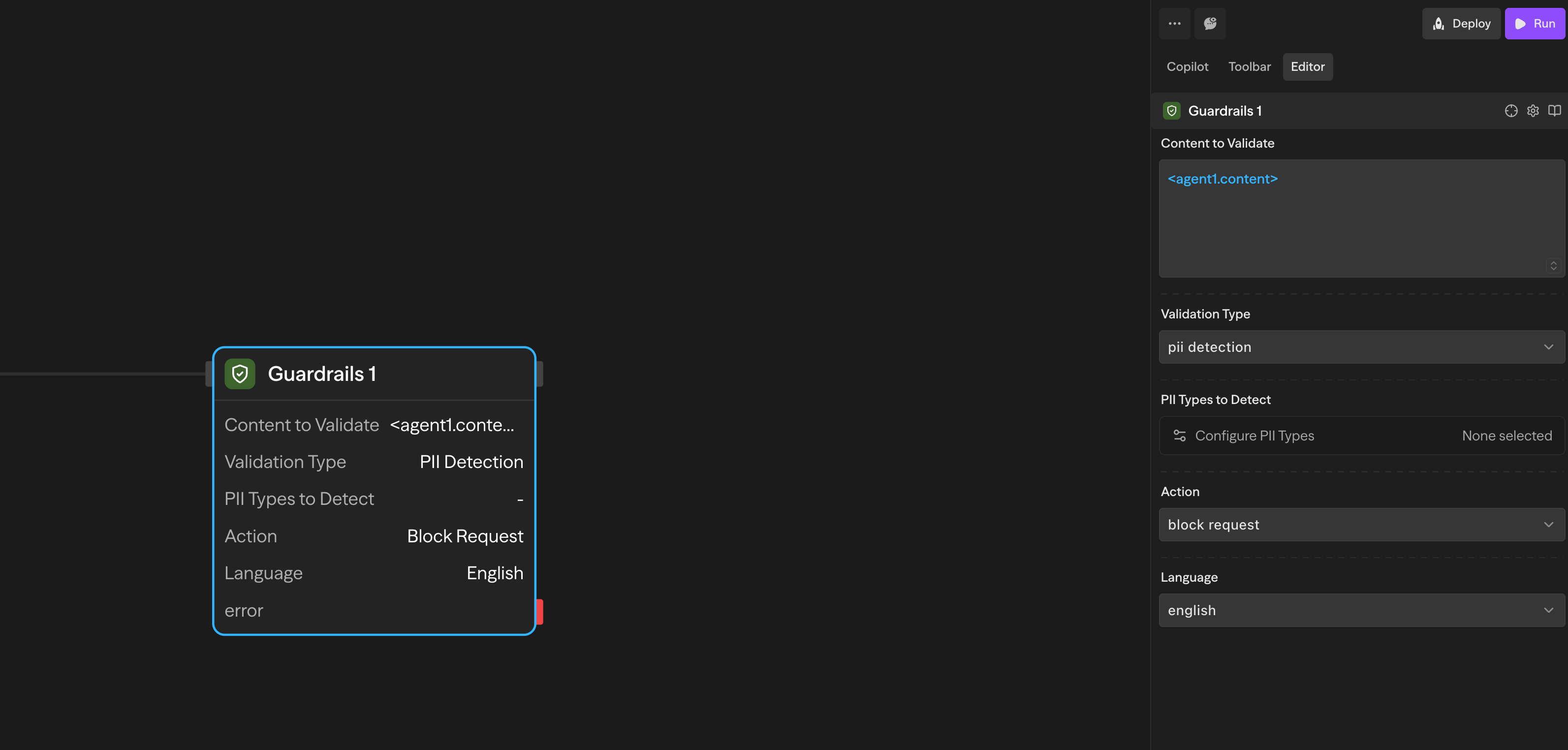 PII Detection Configuration